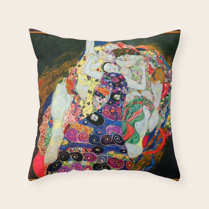Art Nouveau Ladies - Gustav Klimt Throw Pillow Gallery Image 6