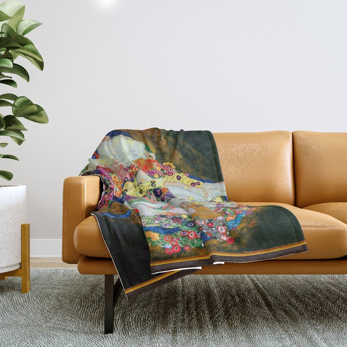 Art Nouveau Ladies - Gustav Klimt Throw Blanket Gallery Image 1