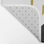 Get Naked Funny, Tropical Palm, Black, White and Gold Bath Mat Gallery Image 2