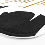 Get Naked Funny, Tropical Palm, Black, White and Gold Bath Mat Gallery Image 3