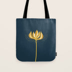  Fleur Exotique - Floral Minimalism in Mustard and Navy  Tote Bag Gallery Image 1