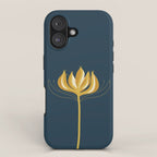  Fleur Exotique - Floral Minimalism in Mustard and Navy  iPhone Case Gallery Image 1