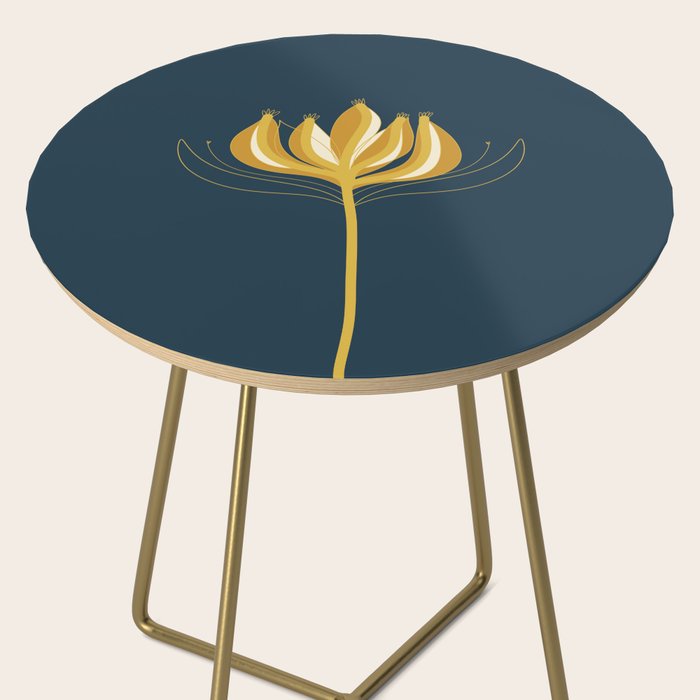  Fleur Exotique - Floral Minimalism in Mustard and Navy  Side Table Gallery Image 2
