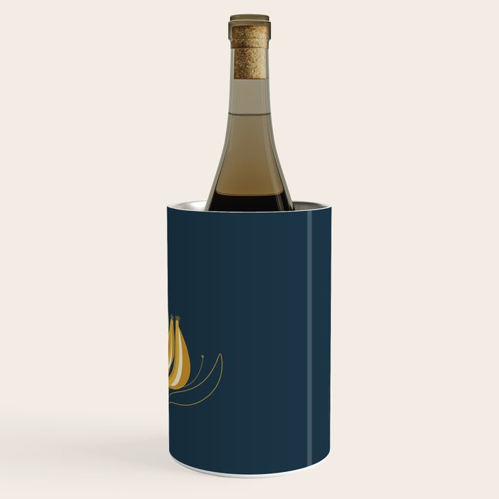  Fleur Exotique - Floral Minimalism in Mustard and Navy  Wine Chiller Gallery Image 3