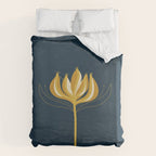  Fleur Exotique - Floral Minimalism in Mustard and Navy  Duvet Cover Gallery Image 6
