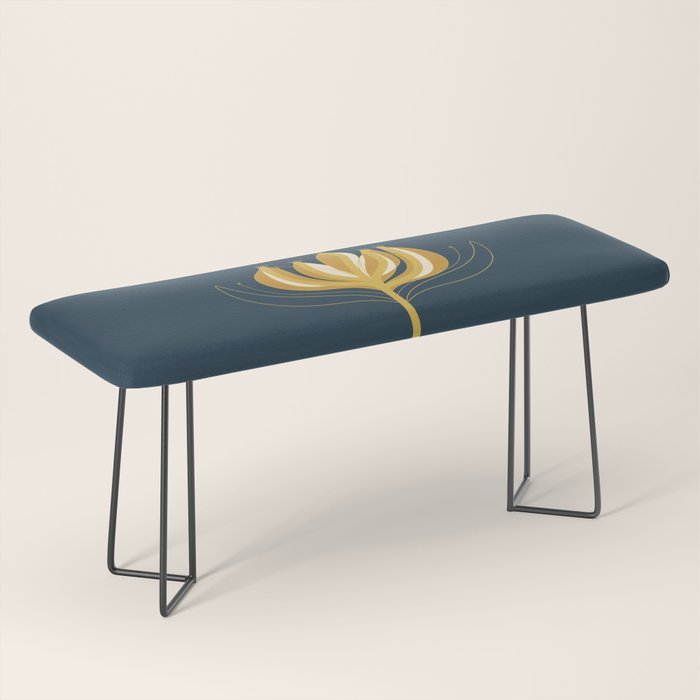  Fleur Exotique - Floral Minimalism in Mustard and Navy  Bench Gallery Image 1