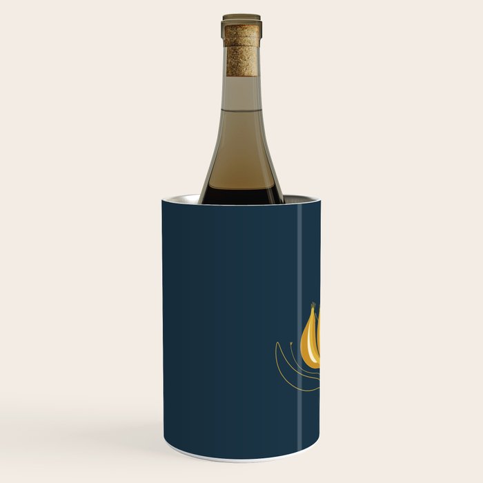  Fleur Exotique - Floral Minimalism in Mustard and Navy  Wine Chiller Gallery Image 2