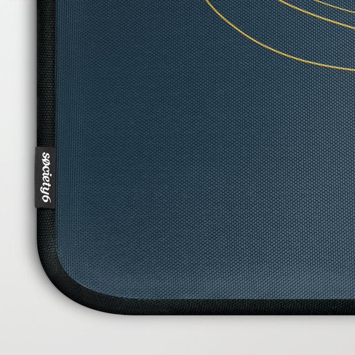  Fleur Exotique - Floral Minimalism in Mustard and Navy  Laptop Sleeve Gallery Image 3