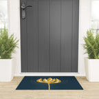  Fleur Exotique - Floral Minimalism in Mustard and Navy  Welcome Mat Gallery Image 3