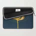  Fleur Exotique - Floral Minimalism in Mustard and Navy  Laptop Sleeve Gallery Image 2
