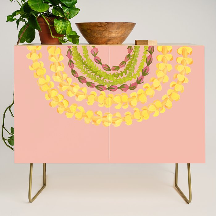 Lei Drape Puakenikeni Pakalana Lokelani Credenza Gallery Image 1