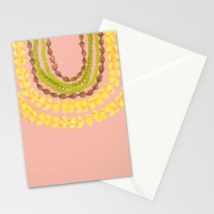 Lei Drape Puakenikeni Pakalana Lokelani Stationery Card Gallery Image 2