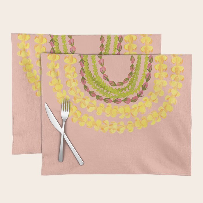 Lei Drape Puakenikeni Pakalana Lokelani Placemat Gallery Image 1