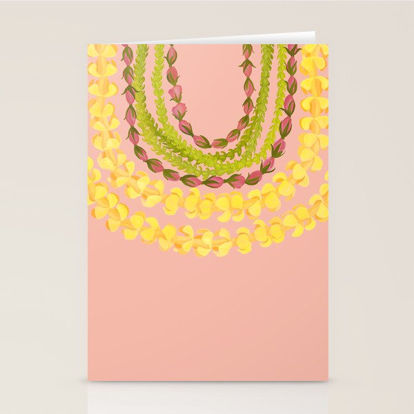 Lei Drape Puakenikeni Pakalana Lokelani Stationery Card Gallery Image 1