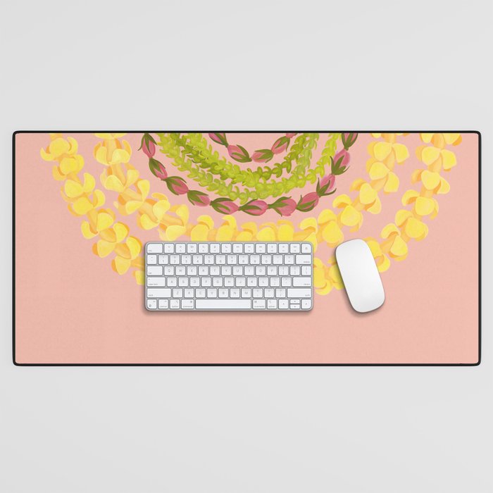 Lei Drape Puakenikeni Pakalana Lokelani Desk Mat Gallery Image 1