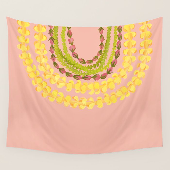 Lei Drape Puakenikeni Pakalana Lokelani Wall Tapestry Gallery Image 4