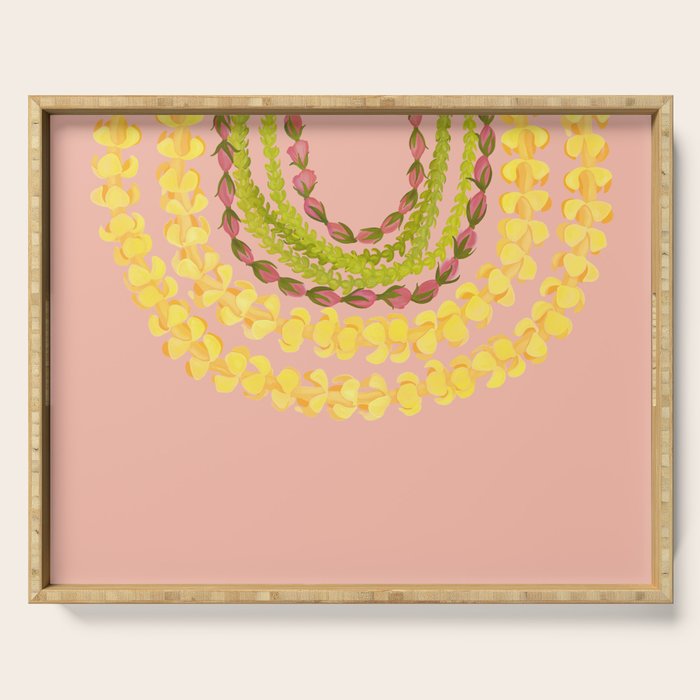 Lei Drape Puakenikeni Pakalana Lokelani Serving Tray Gallery Image 1