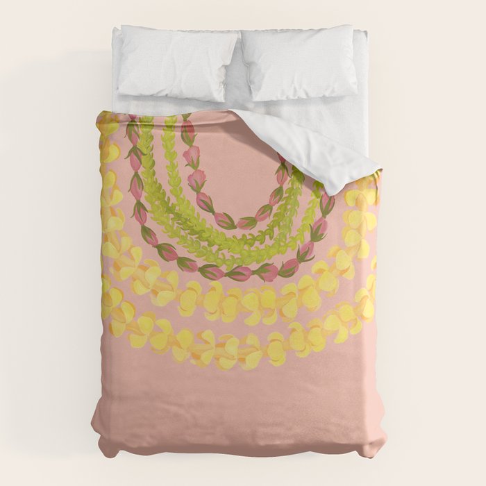 Lei Drape Puakenikeni Pakalana Lokelani Duvet Cover