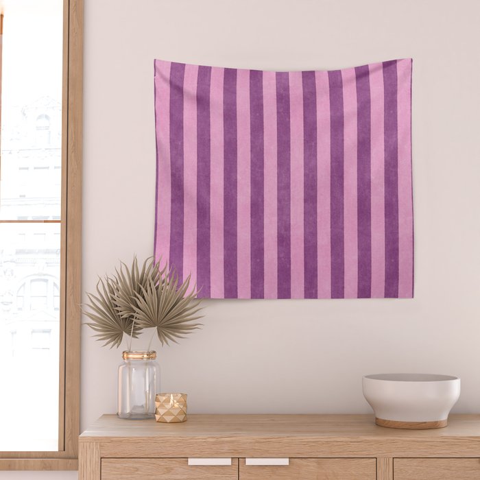 STRIPES - 004 - purple Wall Tapestry Gallery Image 2