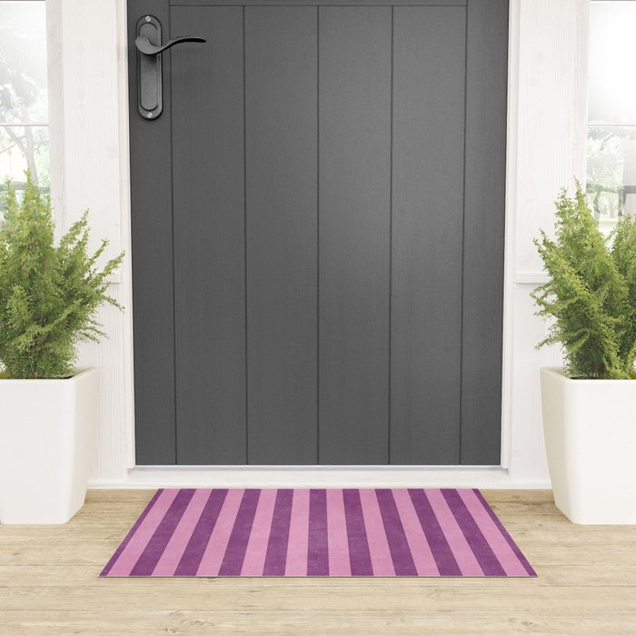 STRIPES - 004 - purple Welcome Mat Gallery Image 3