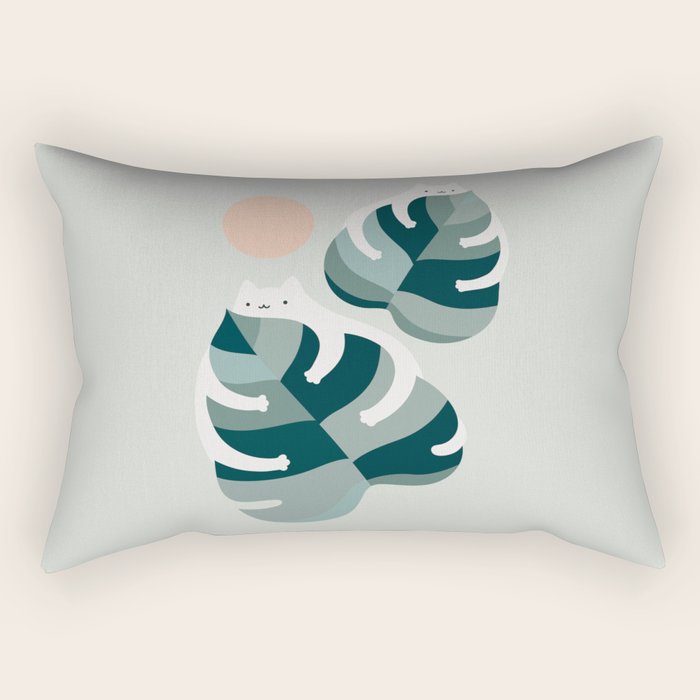 Cat and Plant 38 Rectangular Pillow Gallery Image 1