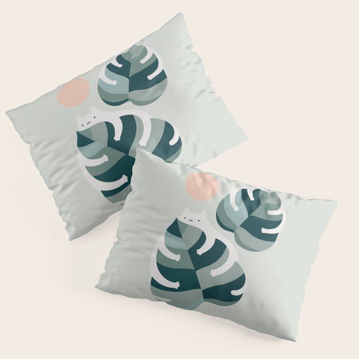 Cat and Plant 38 Pillow Sham Gallery Image 1
