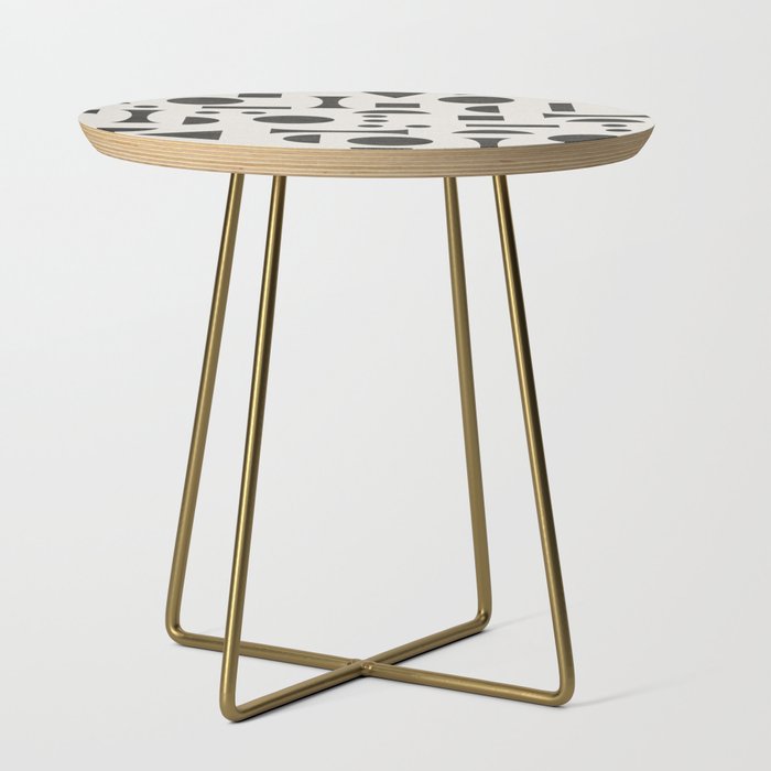 Playful Bauhaus geometric black shapes Side Table Gallery Image 1