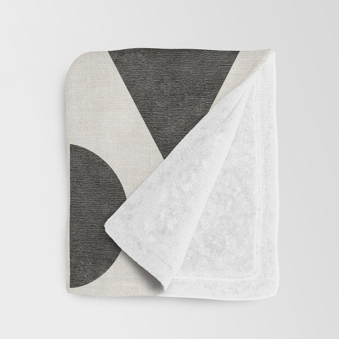 Playful Bauhaus geometric black shapes Throw Blanket Gallery Image 3