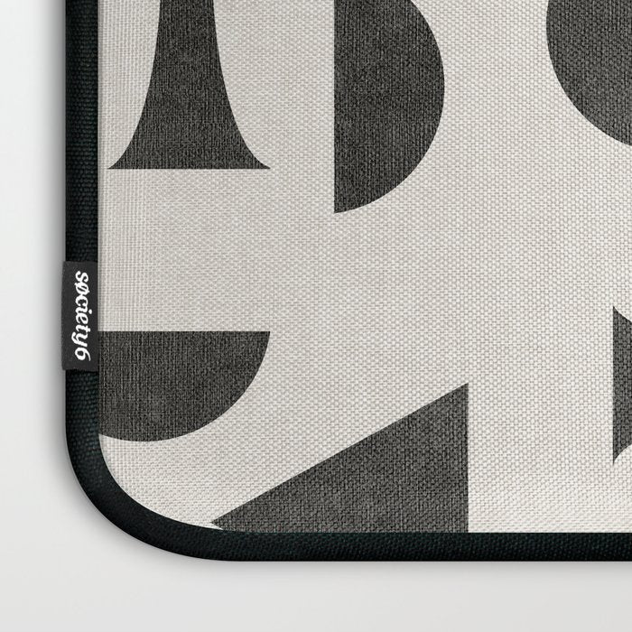 Playful Bauhaus geometric black shapes Laptop Sleeve Gallery Image 3
