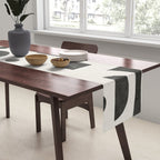 Playful Bauhaus geometric black shapes Table Runner Gallery Image 2