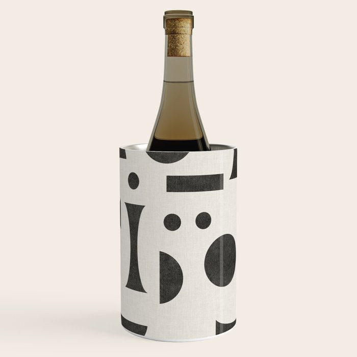 Playful Bauhaus geometric black shapes Wine Chiller Gallery Image 2