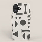 Playful Bauhaus geometric black shapes iPhone Case Gallery Image 1