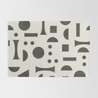 Playful Bauhaus geometric black shapes Rug Gallery Image 2