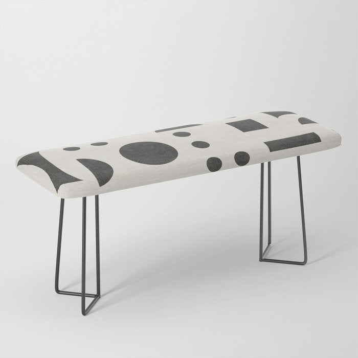 Playful Bauhaus geometric black shapes Bench Gallery Image 1
