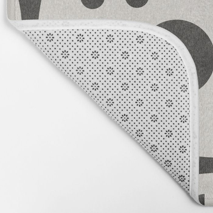 Playful Bauhaus geometric black shapes Bath Mat Gallery Image 2