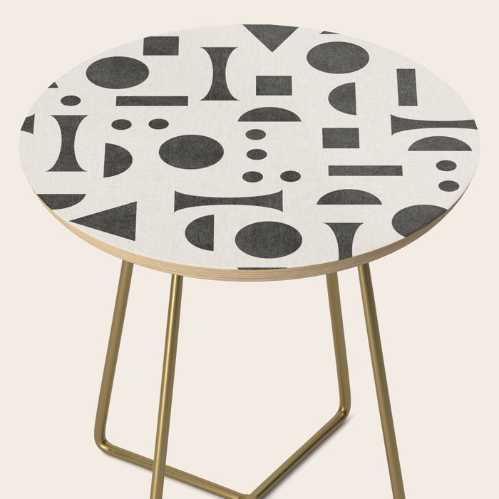 Playful Bauhaus geometric black shapes Side Table Gallery Image 2