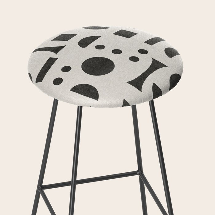 Playful Bauhaus geometric black shapes Stool Gallery Image 2