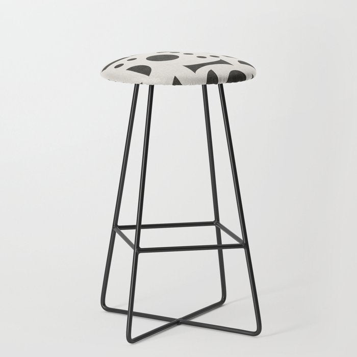 Playful Bauhaus geometric black shapes Stool Gallery Image 1