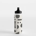 Playful Bauhaus geometric black shapes Water Bottle Gallery Image 3