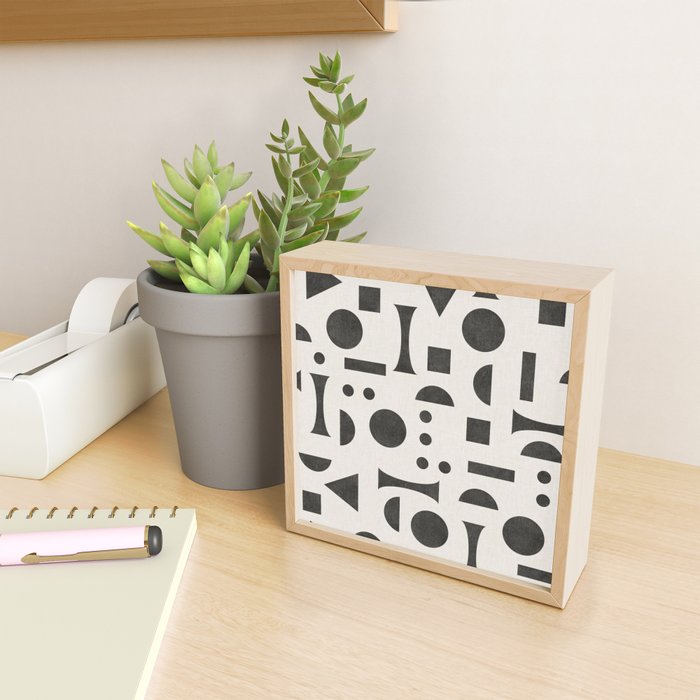 Playful Bauhaus geometric black shapes Mini Art Print Gallery Image 2