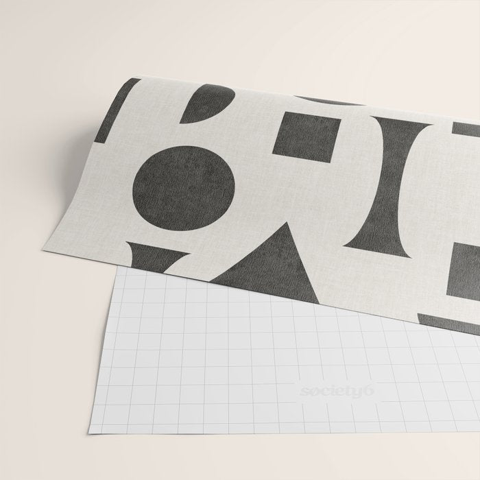 Playful Bauhaus geometric black shapes Wrapping Paper Gallery Image 2