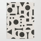 Playful Bauhaus geometric black shapes Poster Gallery Image 4