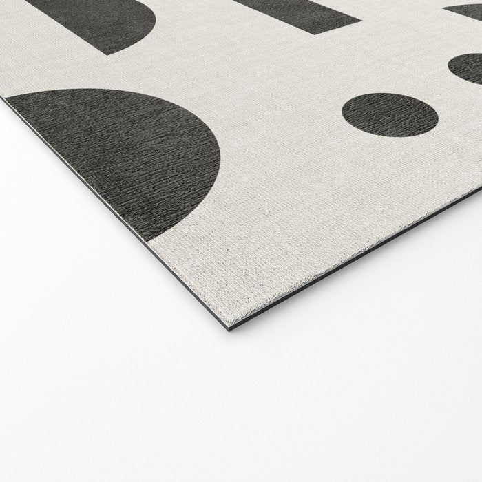 Playful Bauhaus geometric black shapes Welcome Mat Gallery Image 2
