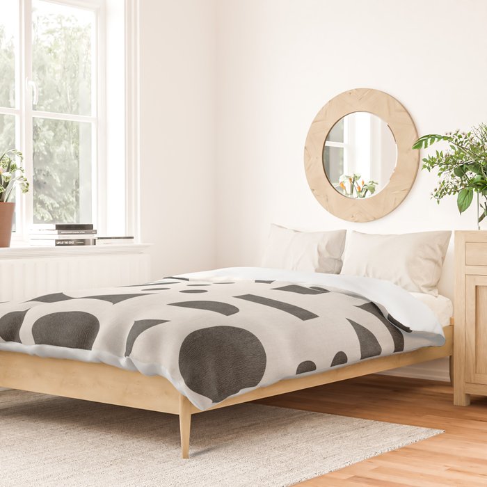Playful Bauhaus geometric black shapes Duvet Cover Gallery Image 2