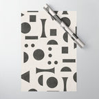 Playful Bauhaus geometric black shapes Wrapping Paper Gallery Image 1