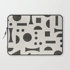 Playful Bauhaus geometric black shapes Laptop Sleeve Gallery Image 1