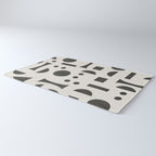 Playful Bauhaus geometric black shapes Rug Gallery Image 3