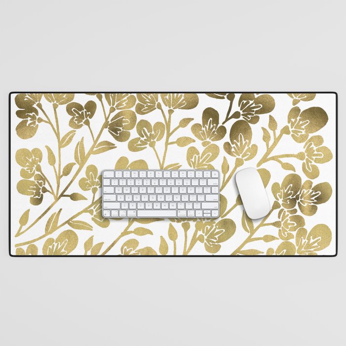 Cherry Blossoms - Gold Palette Desk Mat Gallery Image 1
