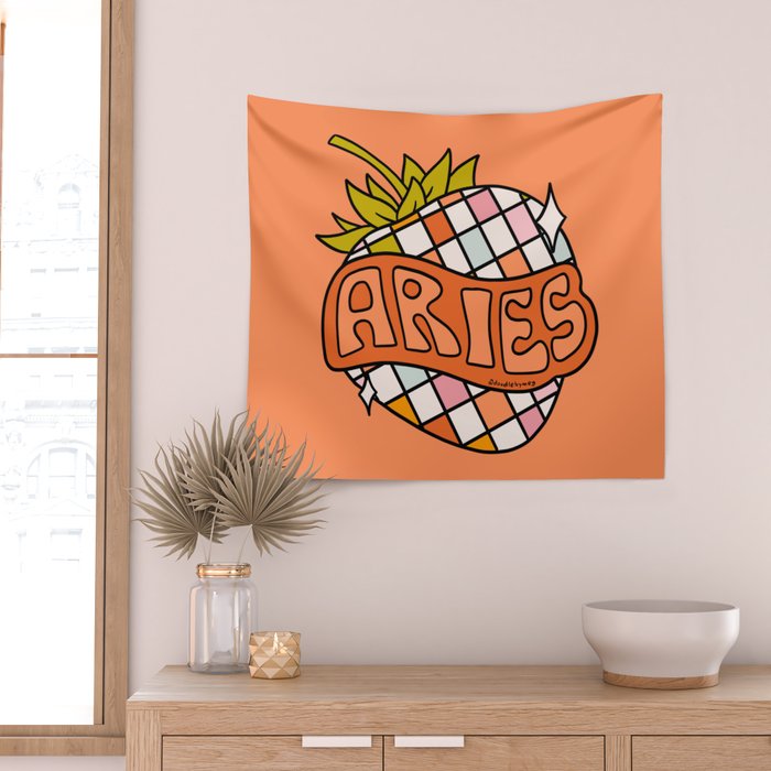Aries Strawberry Wall Tapestry Gallery Image 2
