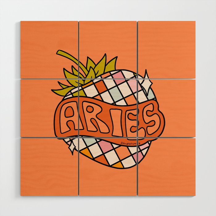Aries Strawberry Wood Wall Art Gallery Image 1